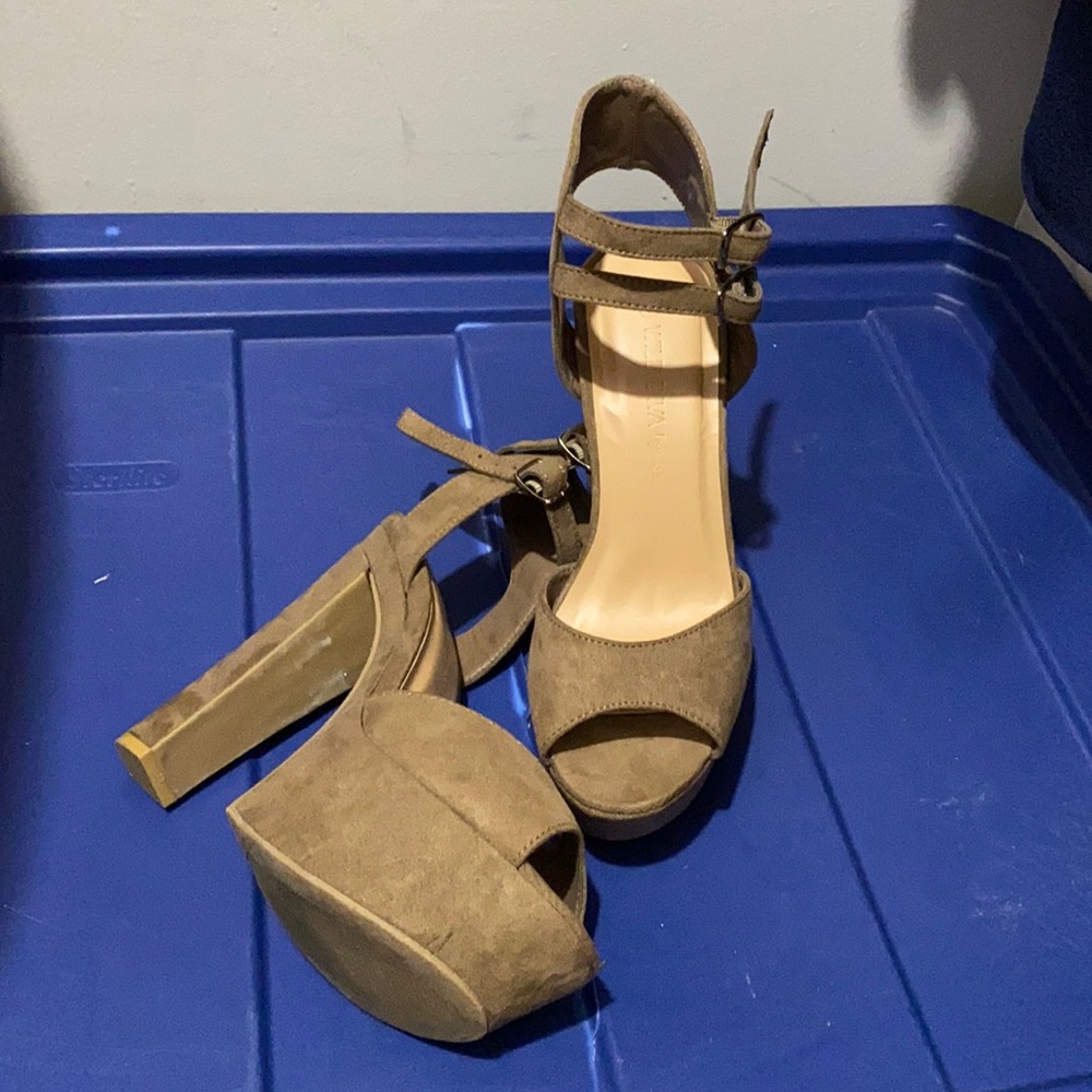Taupe Thick Heels